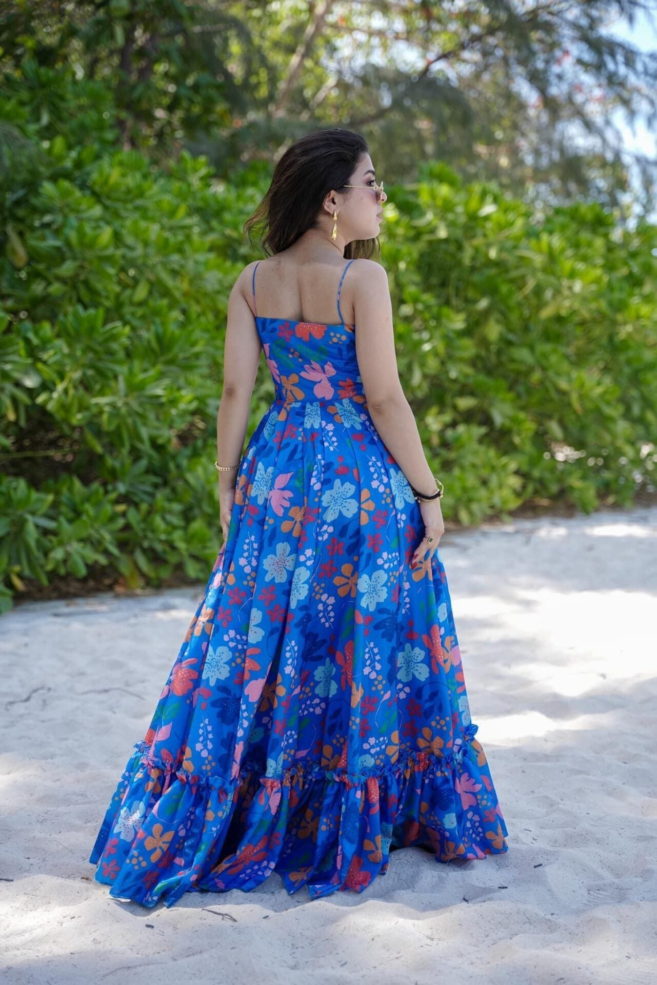 Twins Lady Floral Print Fit & Flare Maxi Dress