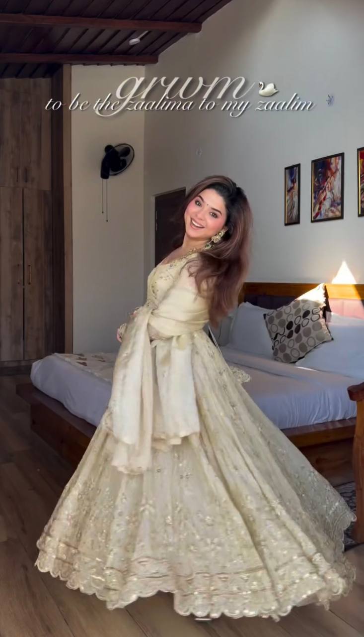 Anjali White Stylish Anarkali Suit Set