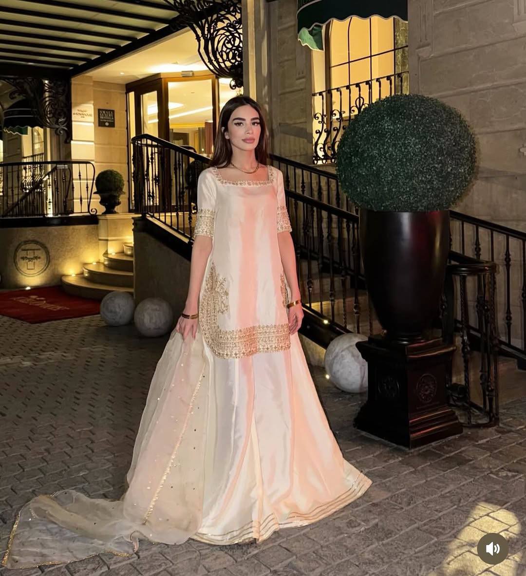 Sheetal Batra Ivory Natural Crep Sharara Set